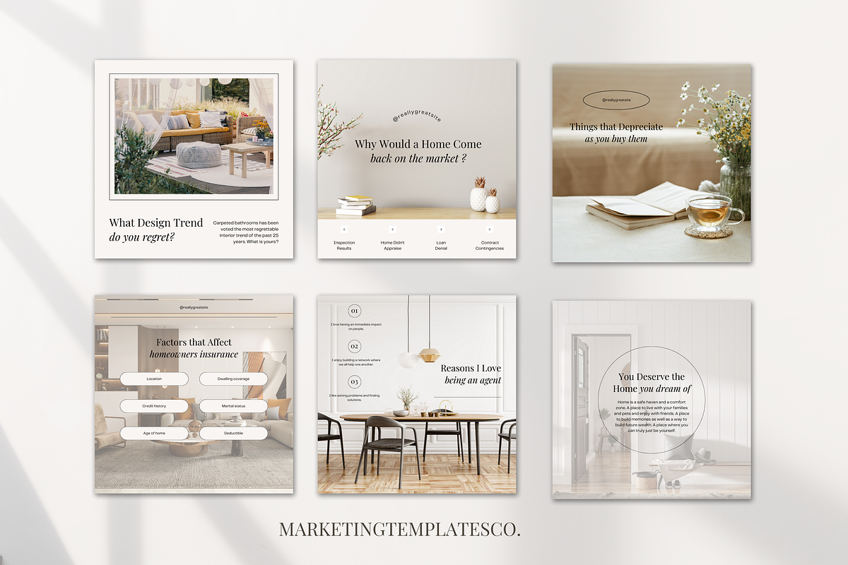 March Real Estate Posts & Captions, a Social Media Template by Marketing Templates Co. (Photo 3 of 10)