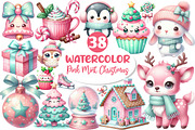 Kawaii Pink Mint Christmas Clipart, an Illustration by Dream Creation (Thumbnail 1 of 7)