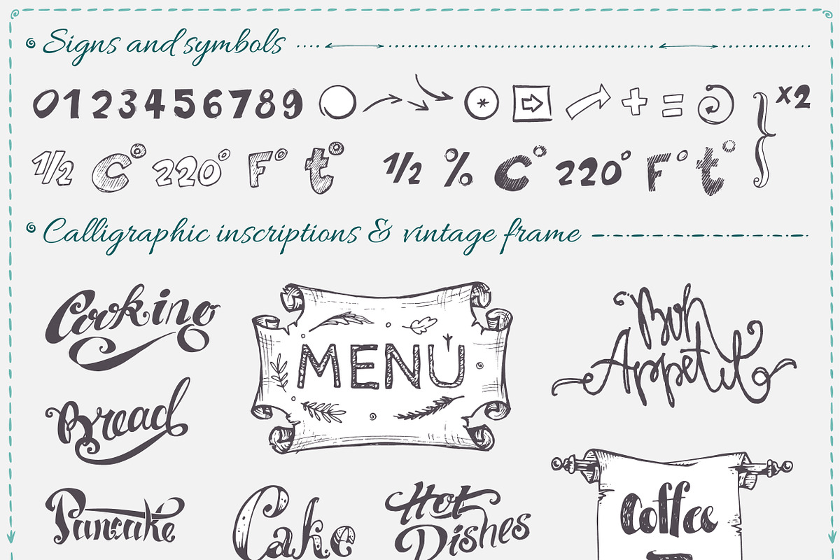 Hand-drawn Cooking and Food Icons, a Decorative Illustration by Margo Miller (Photo 5 of 48)