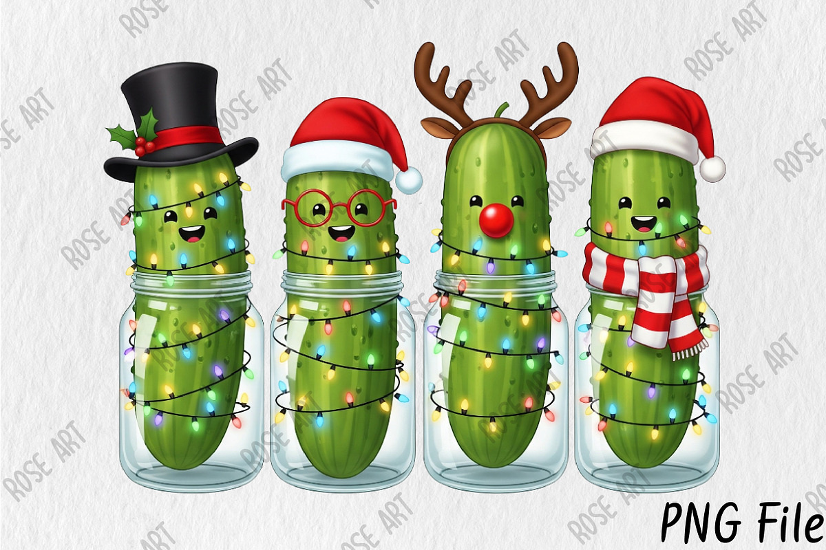 Christmas Pickles Sublimation Png, an Illustration by Rose Art (Photo 1 of 5)