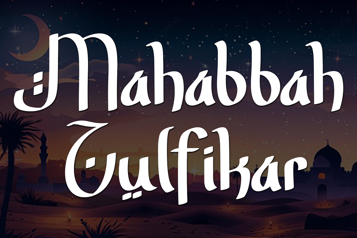 Mahabbah Zulfikar, a Script Font by InermediaSTUDIO (Photo 1 of 8)