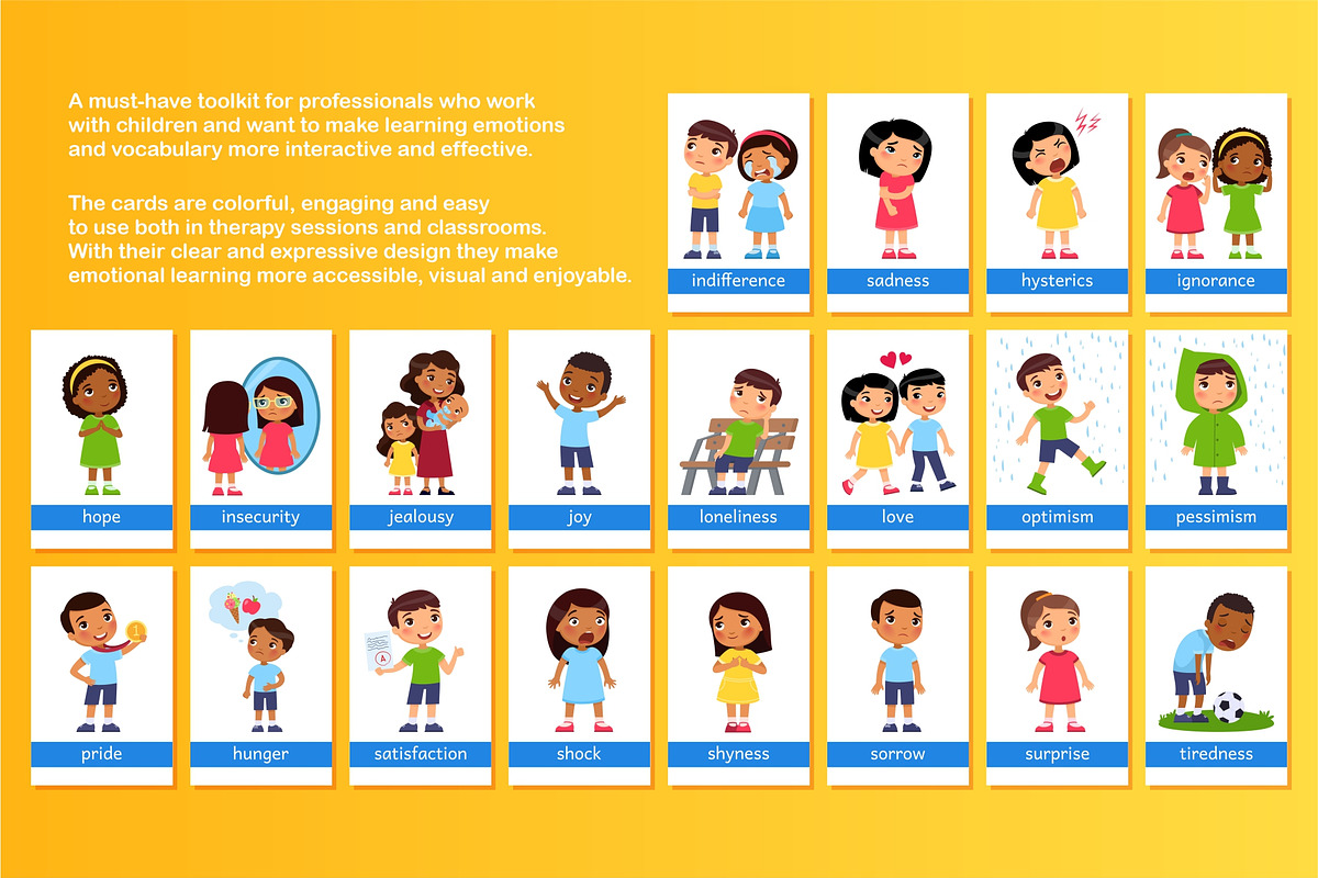 Emotion Flashcards, Child Psychology, an Education Illustration by Valin Malin (Photo 4 of 7)