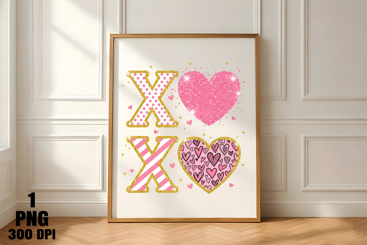 Glitter XOXO Valentine’s Day PNG, an Illustration by Daily.Designs (Photo 2 of 5)