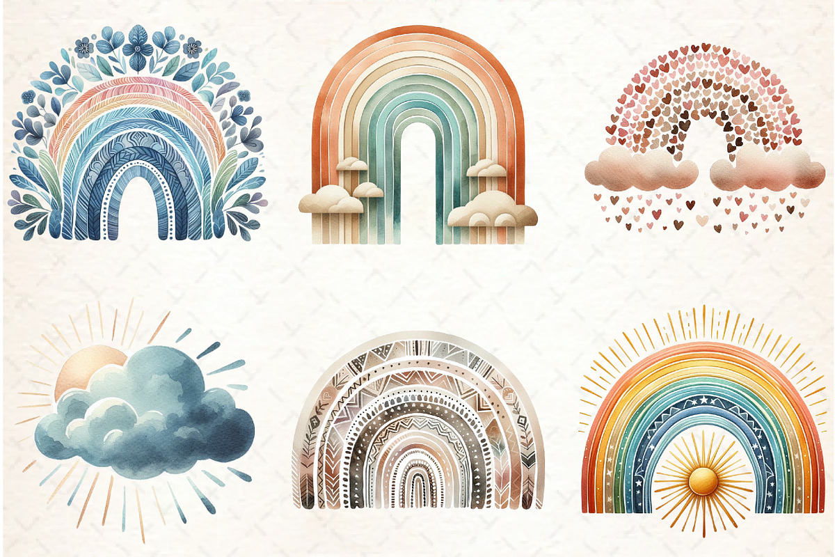 Boho Rainbow Bundle, an Illustration by Libby Wishes (Photo 4 of 12)