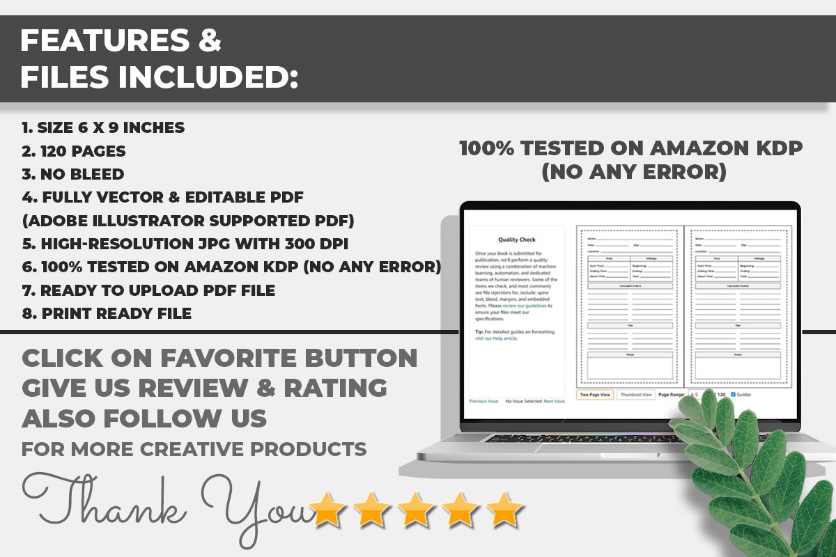 Delivery Driver Log Book KDP Interio, a Templates & Theme by M9 Design (Photo 3 of 3)