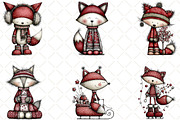 Whimsical Christmas Fox Clipart, an Animal Illustration by Black Bird Studio (Thumbnail 4 of 5)