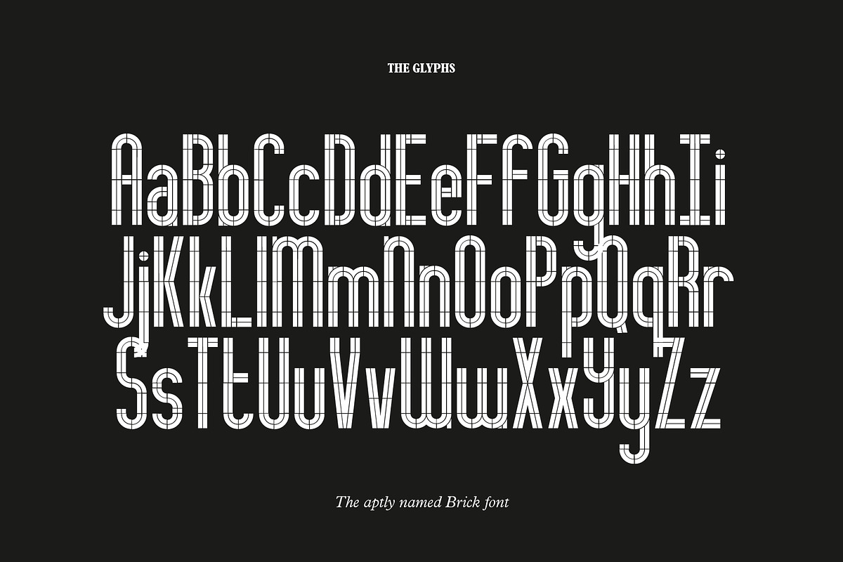BRICK - A geometric stencil typeface, a Sans Serif Font by Studio Bayley (Photo 3 of 7)
