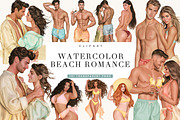Watercolor Beach Romance Clipart, a Person Illustration by BusyDaydesign (Thumbnail 1 of 9)
