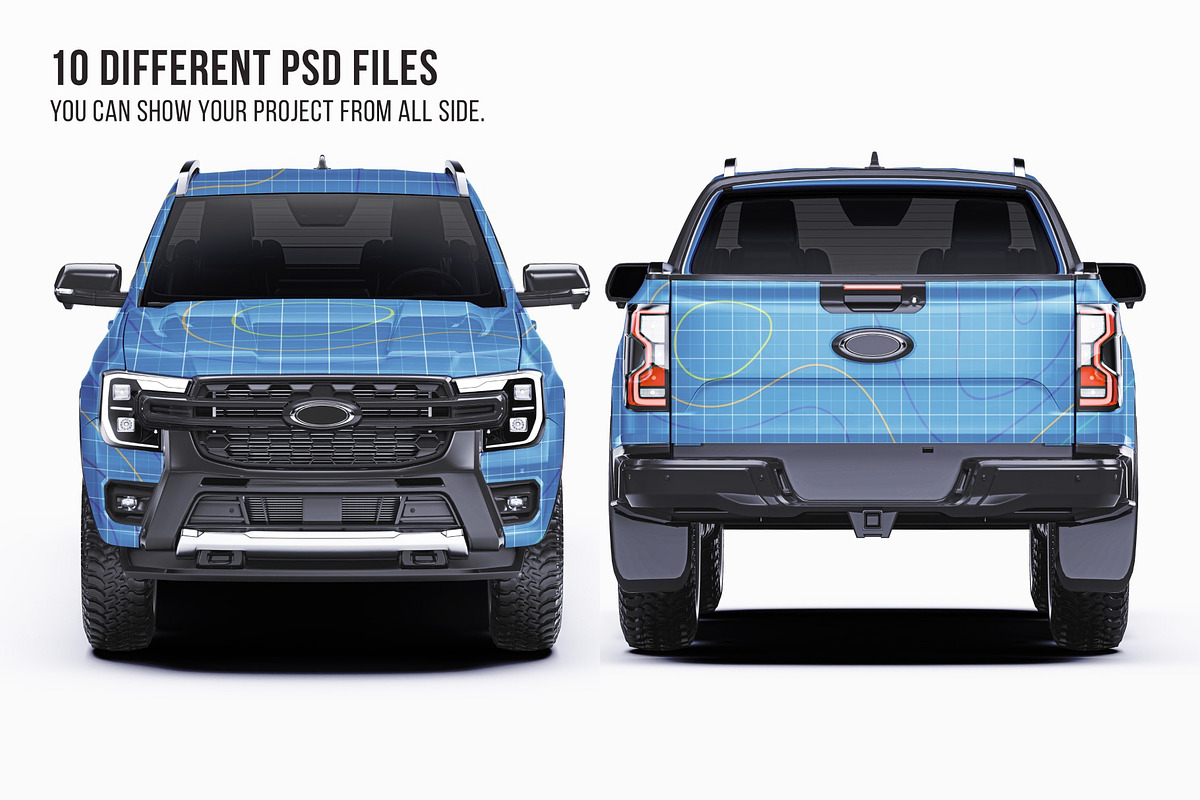 Super Cab 4x4 Pickup Wrap Mockup Set, a Product Mockup by Halal Graphic Studio (Photo 8 of 15)