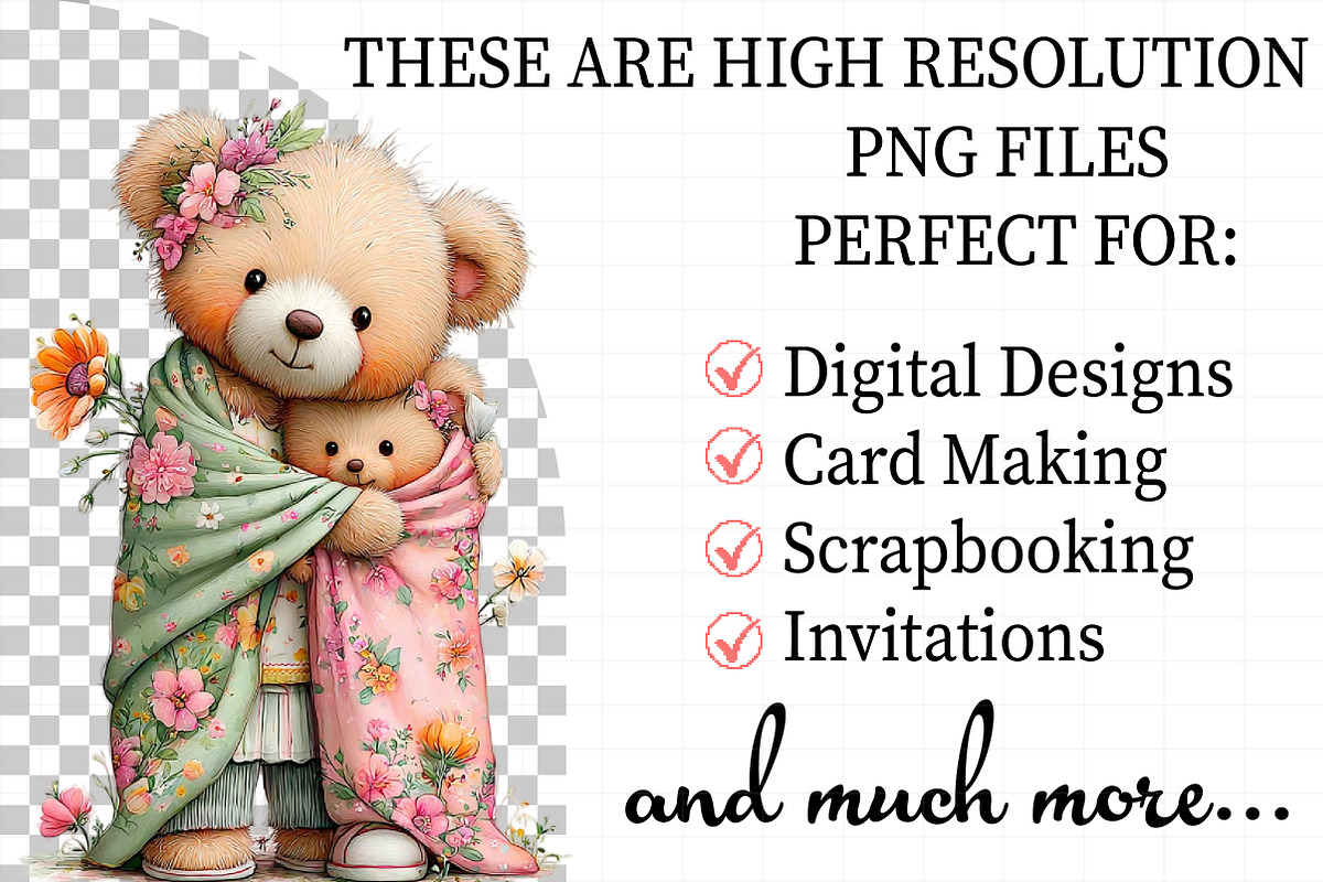 Mother’s Day Teddy Bear Clipart, an Illustration by Daily.Designs (Photo 2 of 8)