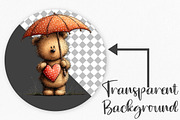 Whimsical Valentine Bear Clipart, an Illustration by Canvas Craft (Thumbnail 2 of 6)