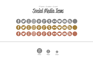 11 Metallic Glitter Social Icons