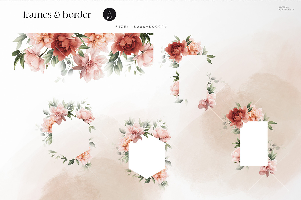 Watercolor Floral Bundle, a Texture Illustration by ollalya (Photo 42 of 112)