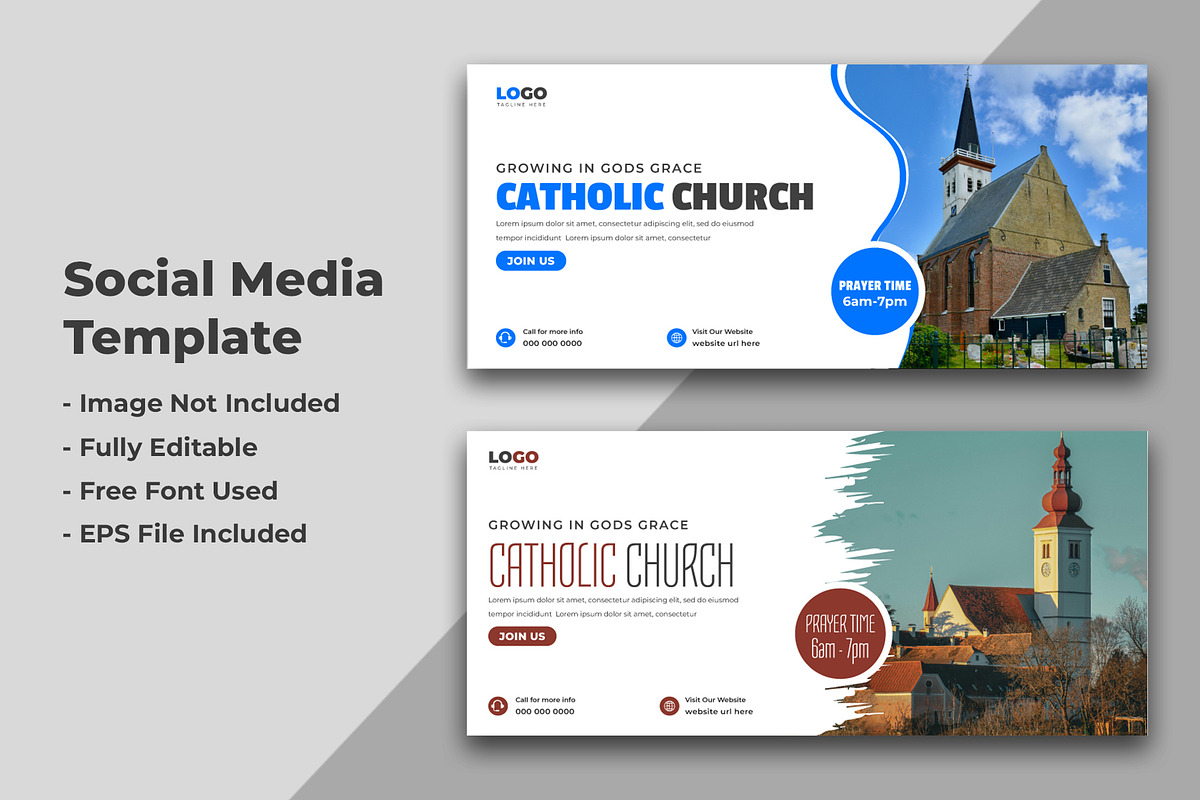 Catholic Church Social Media Cover, a Social Media Template by nandinigraphics (Photo 2 of 2)