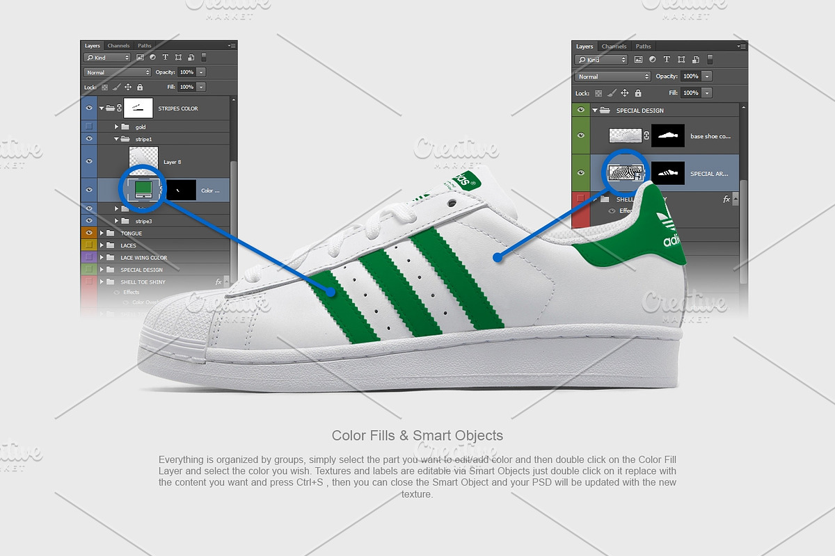 Adidas Superstar Mockup, an Apparel Mockup by mwsart (Photo 2 of 2)