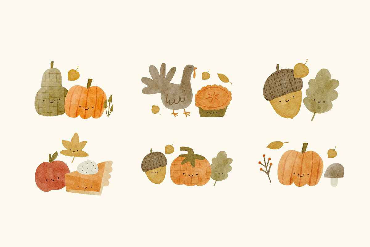 Watercolor Autumn Clipart, a Decorative Illustration by Cute And Wild (Photo 4 of 5)