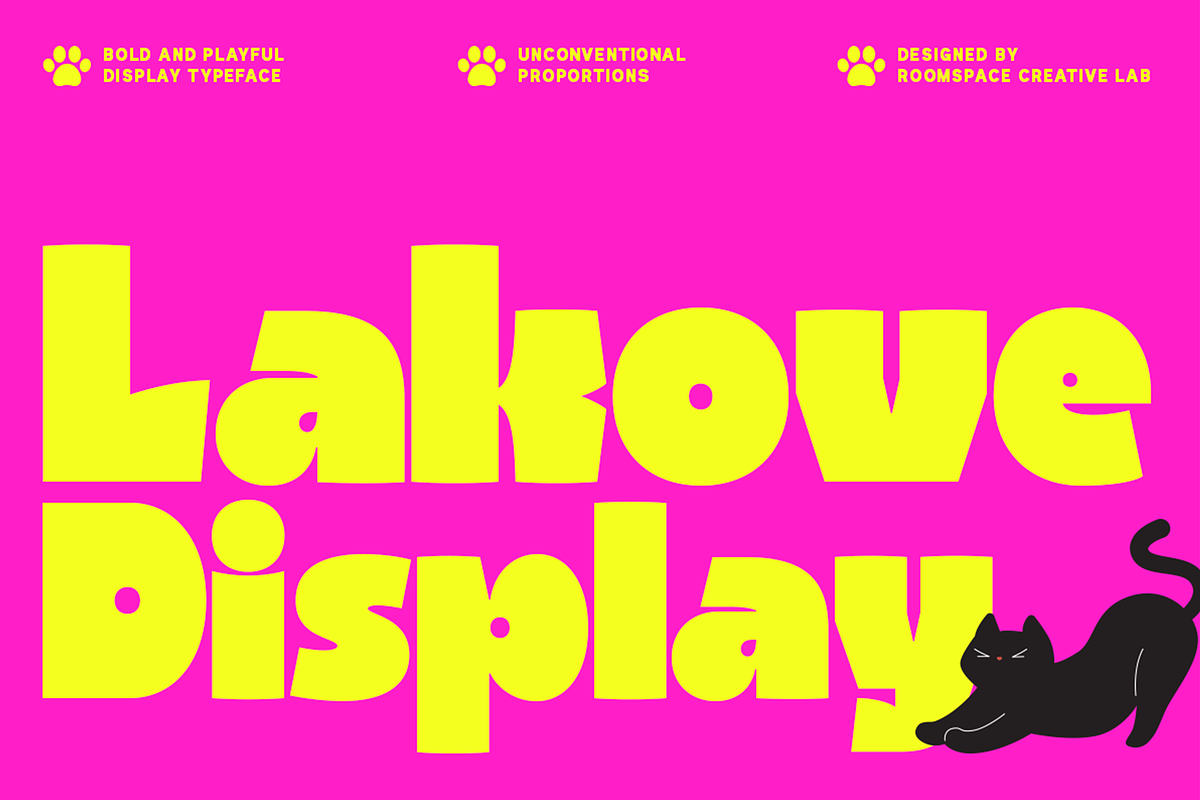 Lakove Bold Playful Display Typeface, a Sans Serif Font by roomspace creative lab (Photo 1 of 9)