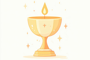 Golden Chalice with Lit Candle Magic, an Abstract Photo by Pixeness Studio