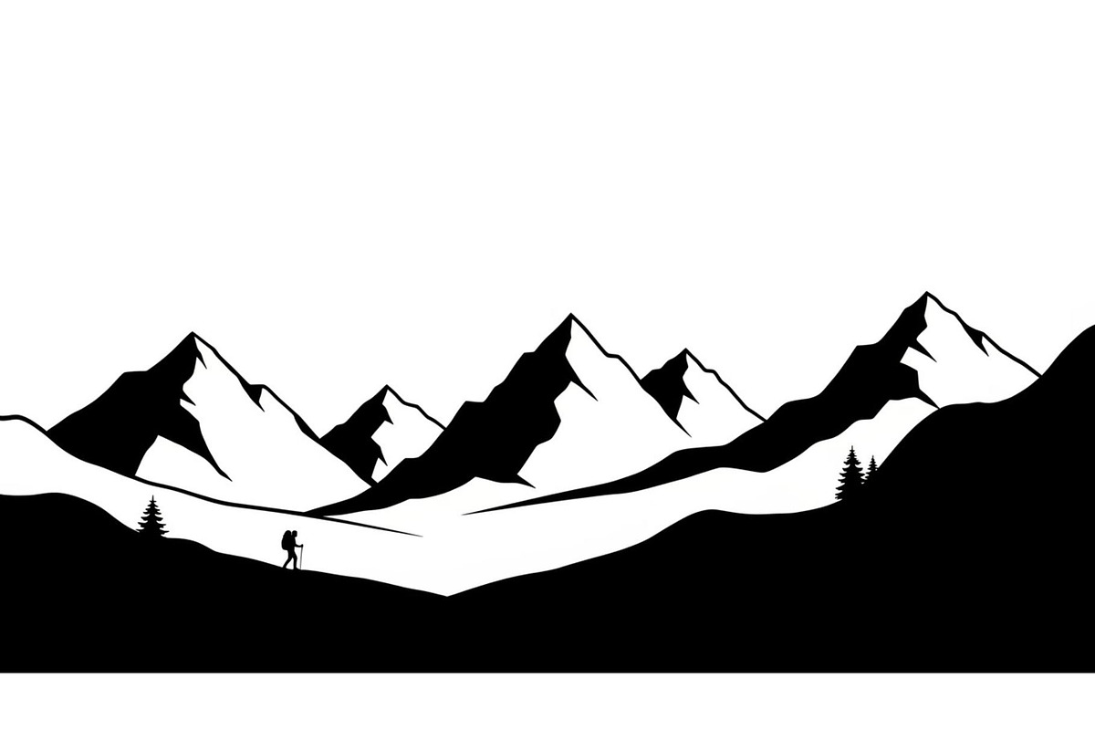 50 Mountain Landscape Silhouette Bun, an Illustration by Designer_Momina (Photo 21 of 51)