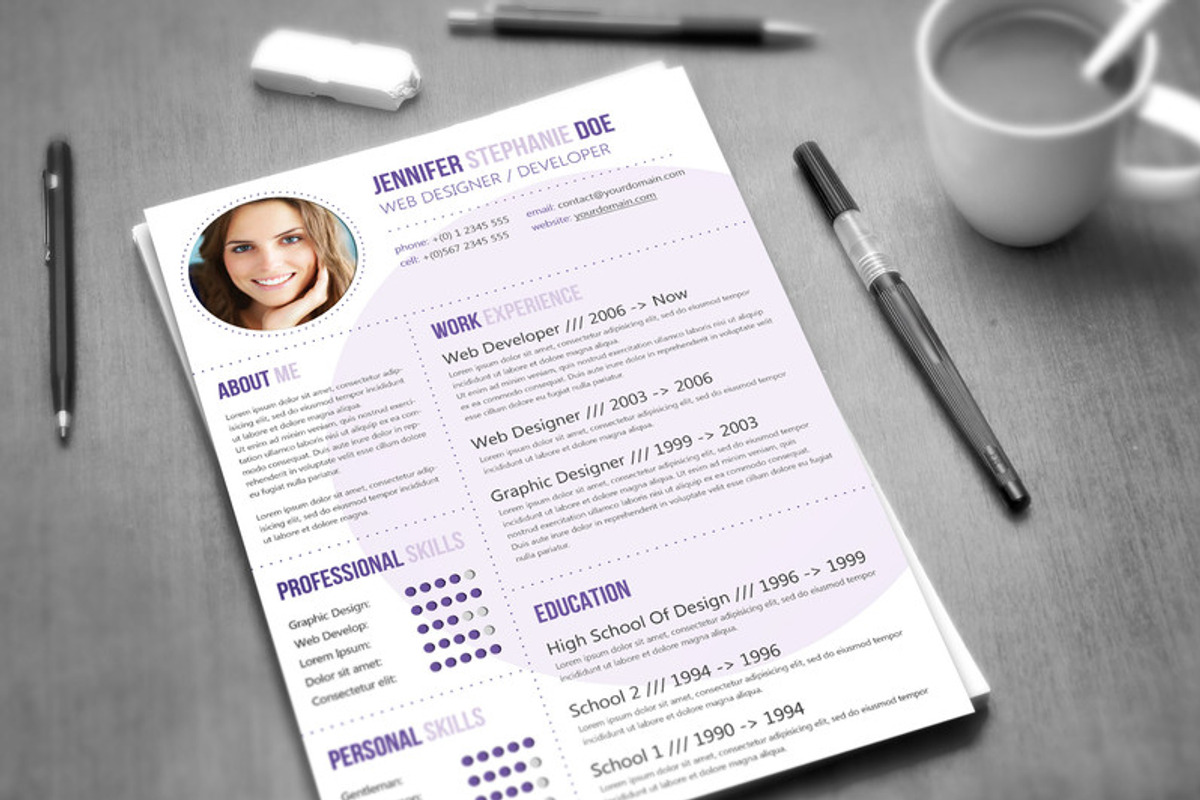 CV Template / 3 Colors, a Resume Template by Visual Impact (Photo 1 of 5)