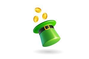 Leprechaun hat with flying golden, an Object Illustration by GraphiShop