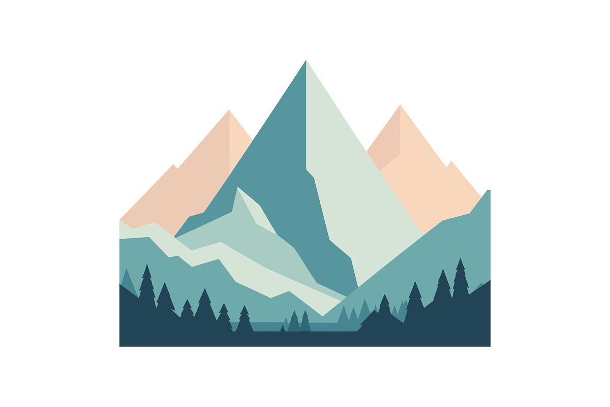 Geometric Mountain Icons Pack, an Object Graphic by yasushie (Photo 5 of 12)