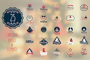25 Christmas Badges & Labels, a Decorative Illustration by IB (Thumbnail 1 of 5)