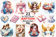 Baby Girl Baptism Watercolor Clipart, an Illustration by RobertsArt (Thumbnail 1 of 7)