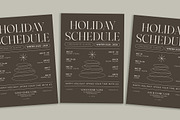 Holiday Schedule Flyer, a Flyer Template by Gumico Studio. (Thumbnail 1 of 3)