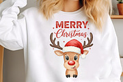 Reindeer Merry Christmas PNG, an Illustration by SinaCreation (Thumbnail 2 of 5)