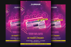90s Party Flyer Template, a Flyer Template by Hotpin