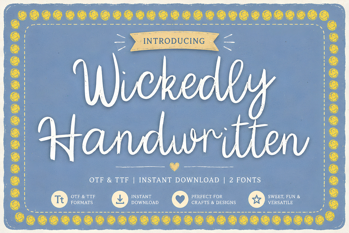 Wickedly Handwritten – Script Font, a Handwritten Font by Wicked Creative (Photo 2 of 3)