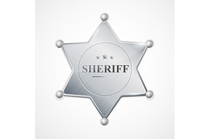 Vector Sheriff Badge Star Set