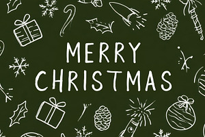 Xmas design on green bg