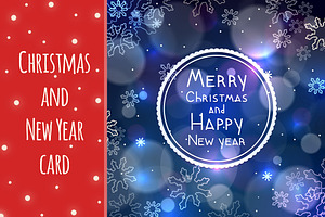 Christmas and New year greeting card