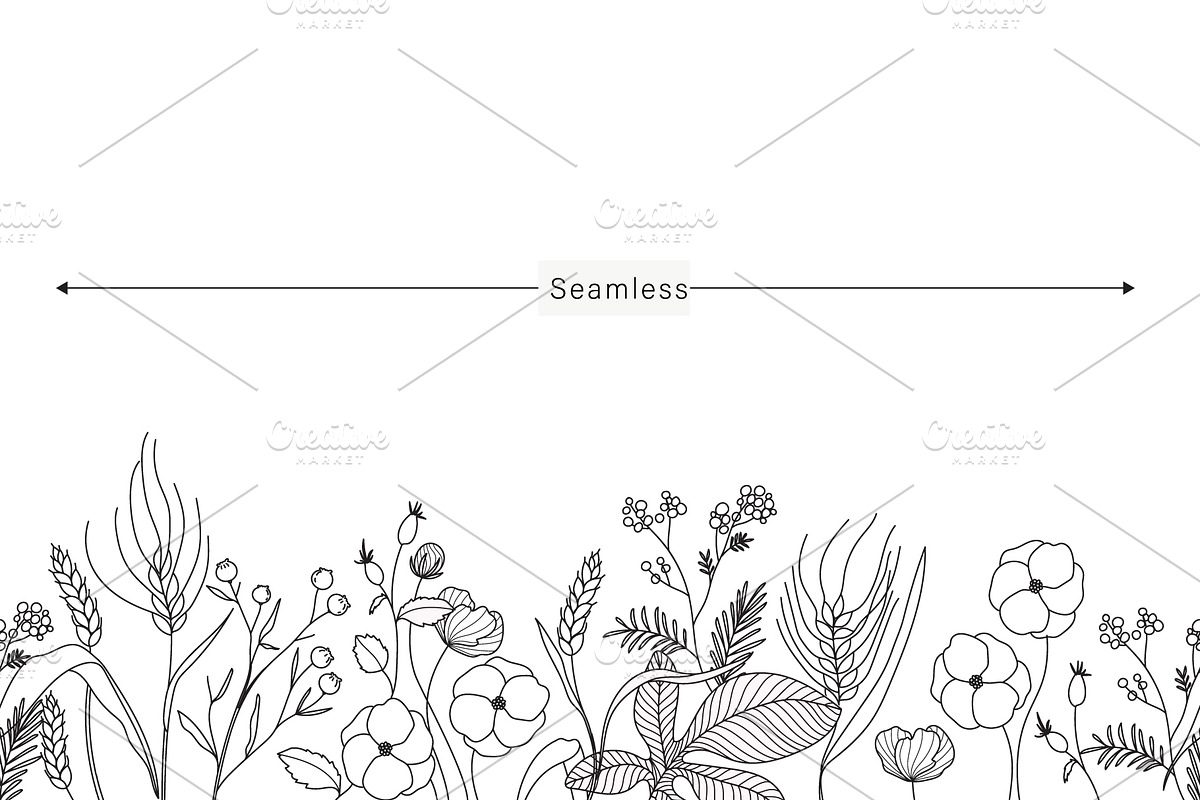 Minimal line flower botanical doodle, a Decorative Illustration by MooBeer (Photo 6 of 8)