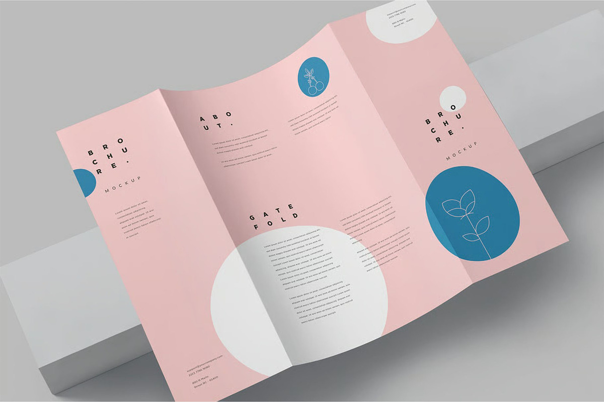 A4 Gate Fold Brochure Mockup, an Advertising Mockup by megostudi0 (Photo 1 of 2)