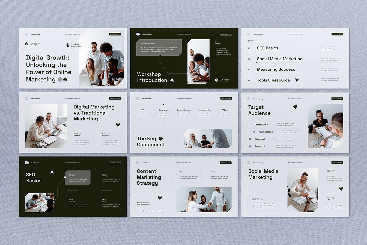 Gray Modern Digital Marketing PPT, a Presentation Template by graphicook (Photo 3 of 4)