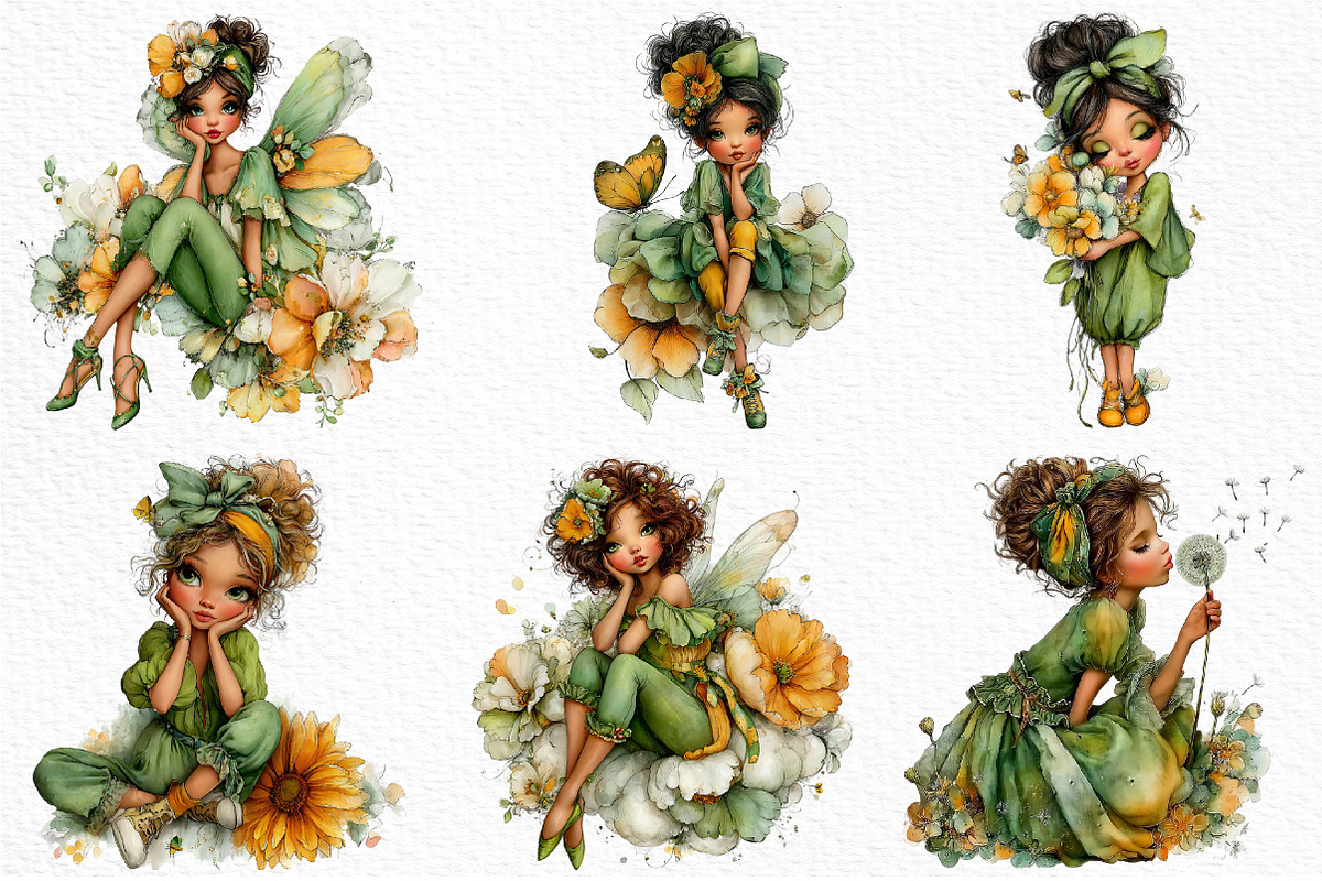 Whimsical Spring Fairy Clipart Png, an Illustration by Craft Nest (Photo 3 of 10)