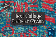Text Collage Photoshop Brushes, a Brush Add-On by Heather Green Designs (Thumbnail 1 of 12)