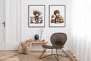 Whimsical Fall Little Boy Clipart, a Seasonal Illustration by Canvas Craft (Thumbnail 7 of 10)