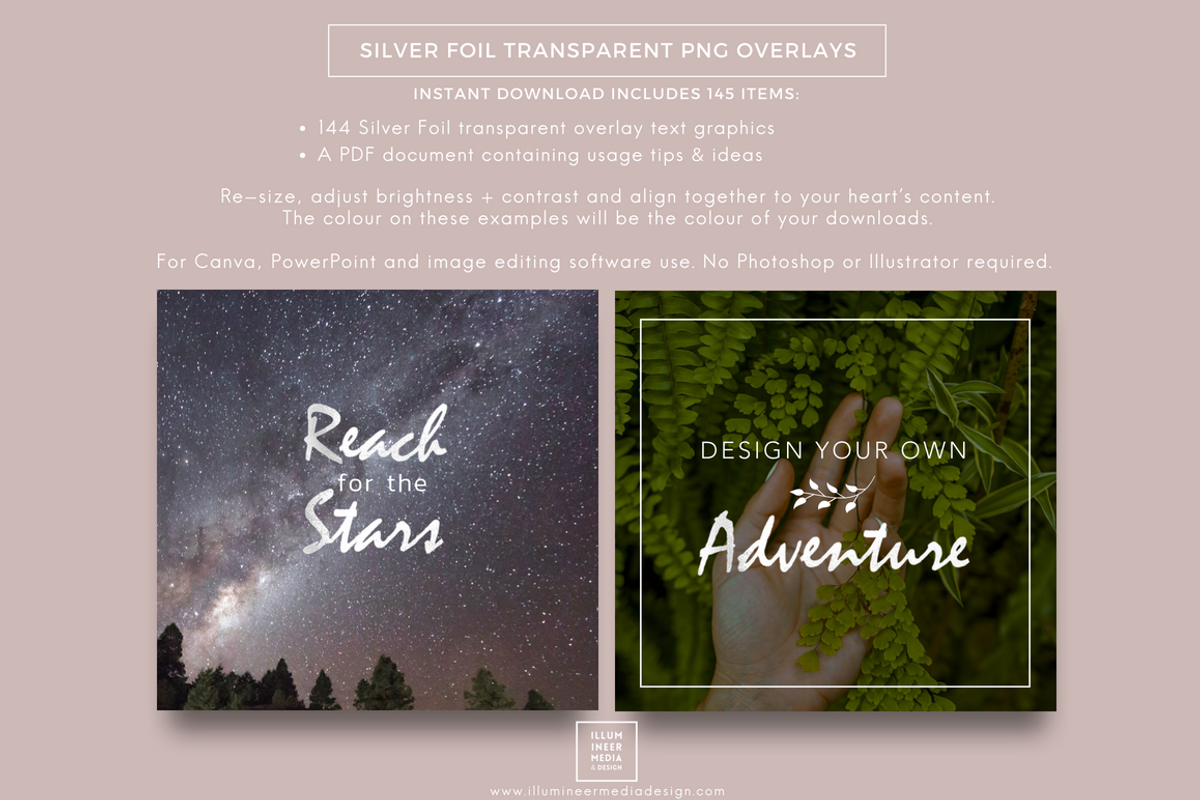 SILVER FOIL WORD OVERLAYS, a Graphic by Illumineer Media & Design (Photo 4 of 7)