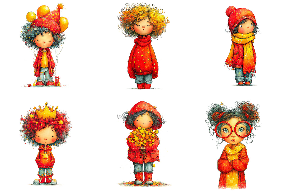 Quirky Girl New Year 2026 Clipart, an Illustration by Designking (Photo 3 of 5)