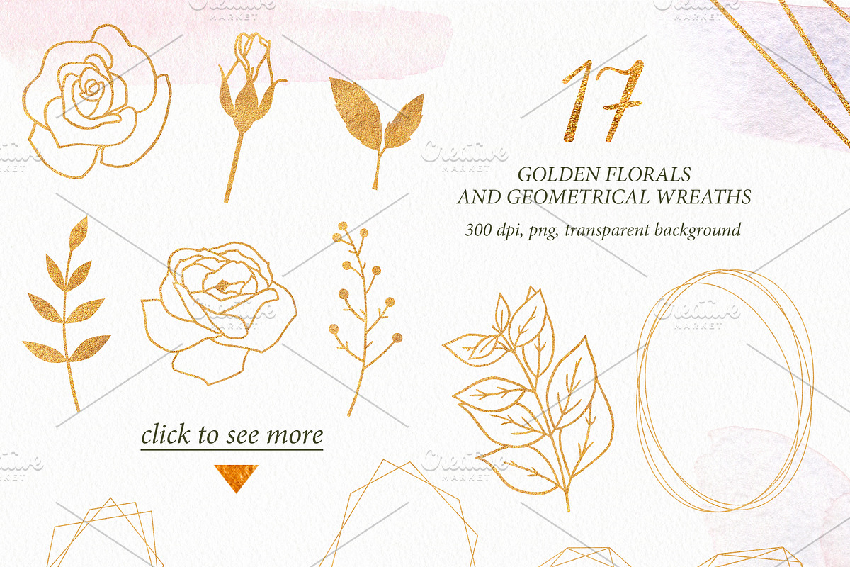 Gold & watercolor collection, a Texture Illustration by Elegantia (Photo 5 of 13)