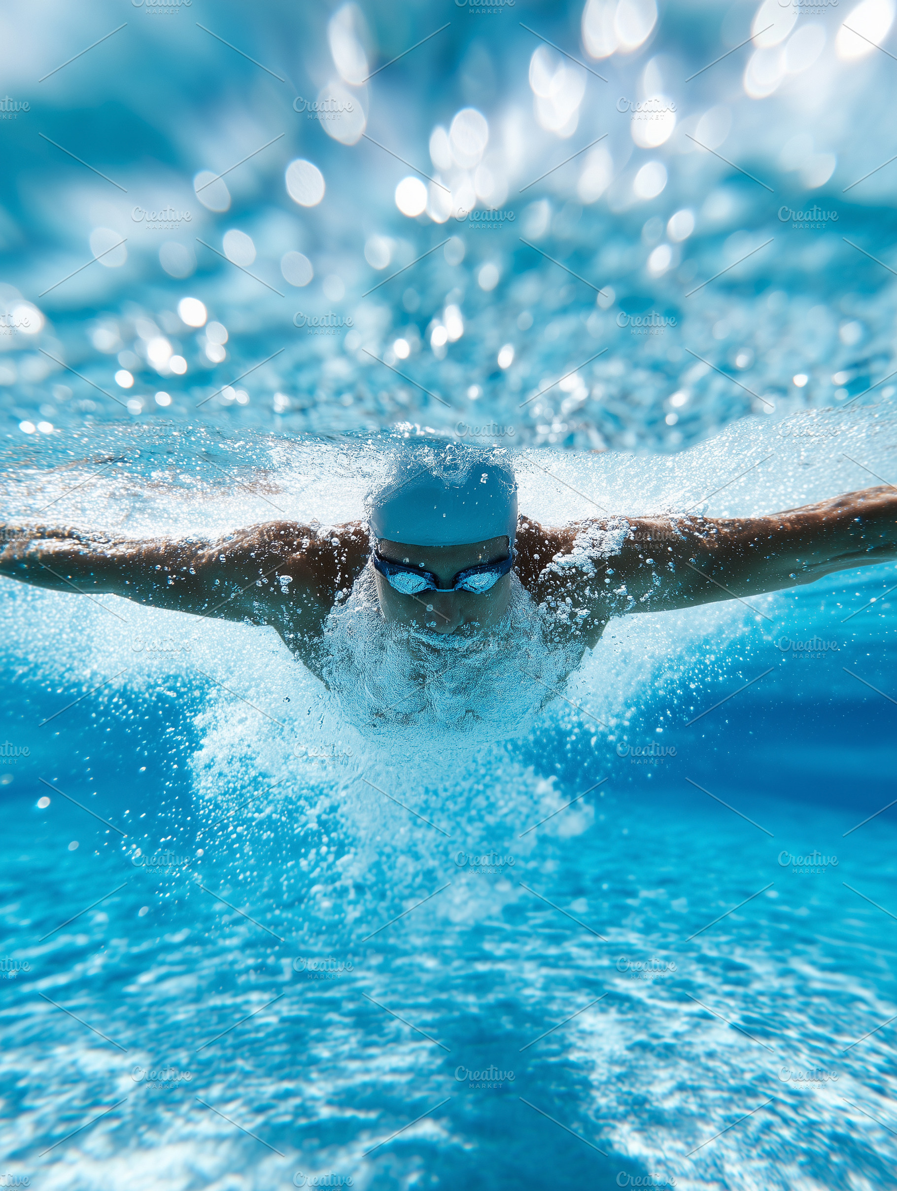 Dynamic underwater shot of a swimmer, a Sports & Recreation Photo by MistyDay