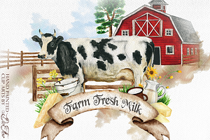 Farm Fresh Milk Illustration