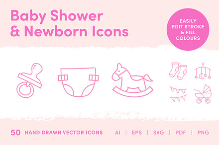 Baby Shower & Newborn Icons