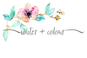 watercolor floral border