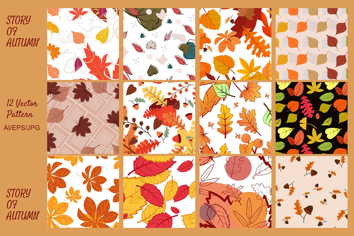 Story of Autumn Seamless Pattern, a Pattern Graphic by ItsReksita Pattern (Photo 2 of 7)