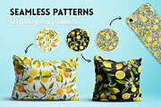 Watercolor Floral Design Set Lemons, an Illustration by Anna Studio (Thumbnail 2 of 11)